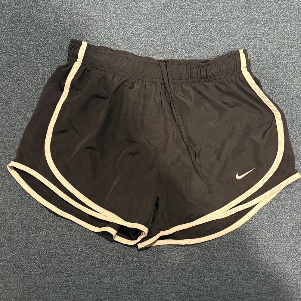 Nike Women's Black and White Athletic Shorts